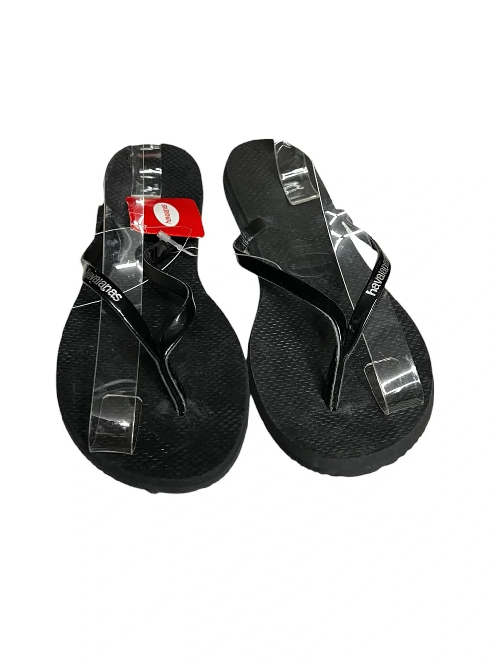 🌻NEW w/tag Havaianas You Black Glossy Thong Flip Flop Sandals Women's Size 9/10